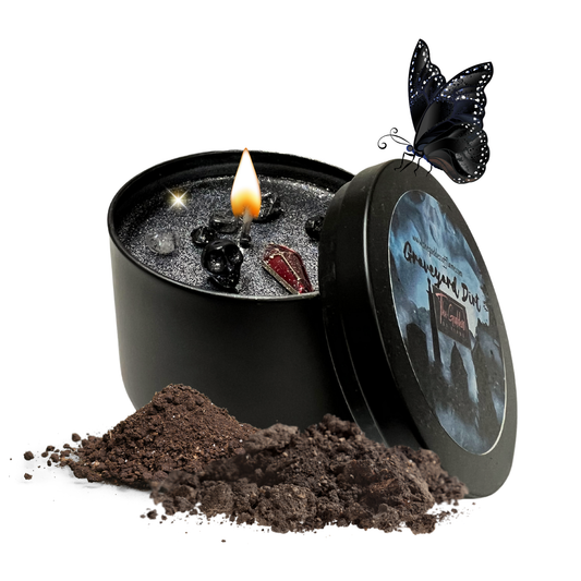 Graveyard Dirt Candle ⚰️ Necromancy • Protection • Banishing