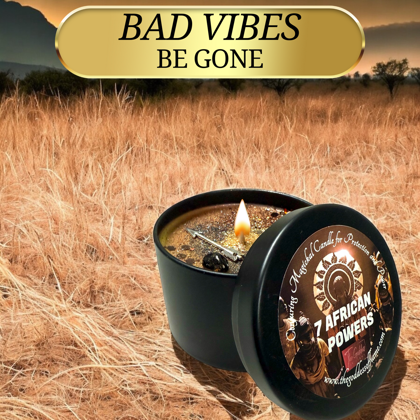 7 African Powers Conjuring Candle - Protection, Overcoming Obstacles, Spiritual Strength and Guidance