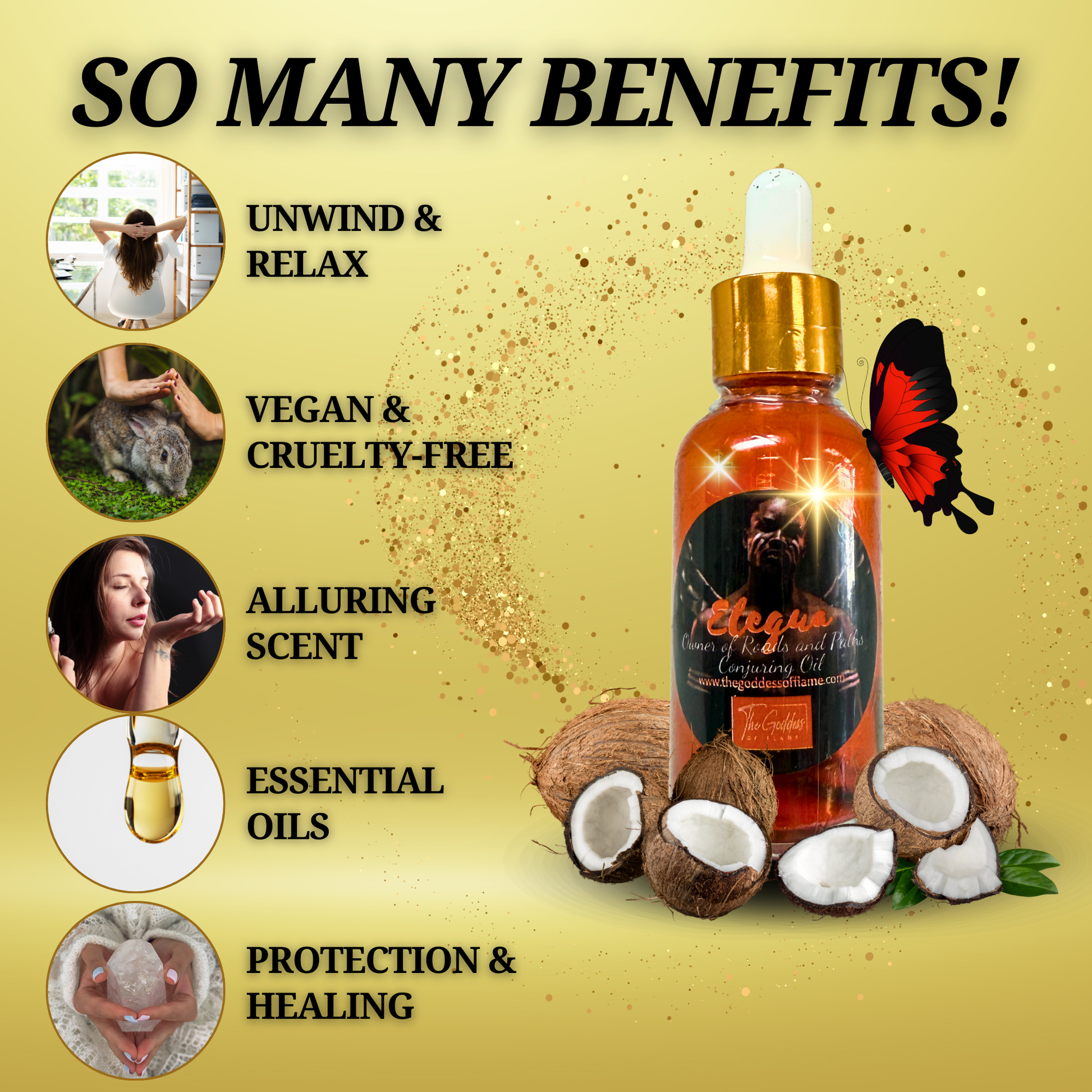 The Goddess of Flame Elegua Oil for Hoodoo, Wiccan, Pagan, Conjure, Santeria, Ifá