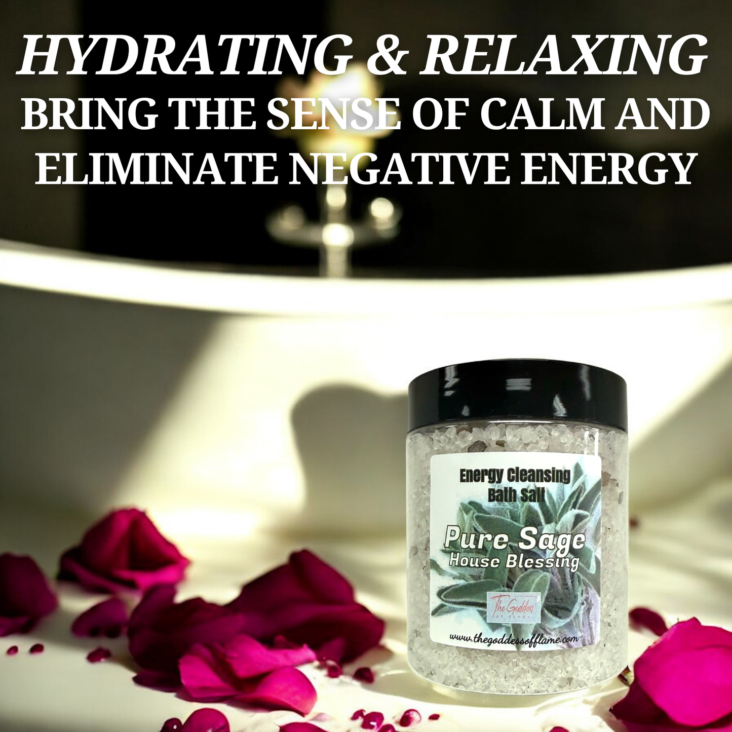 Sage ritual bath salt for aura cleansing and purification