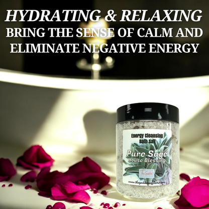 Sage ritual bath salt for aura cleansing and purification
