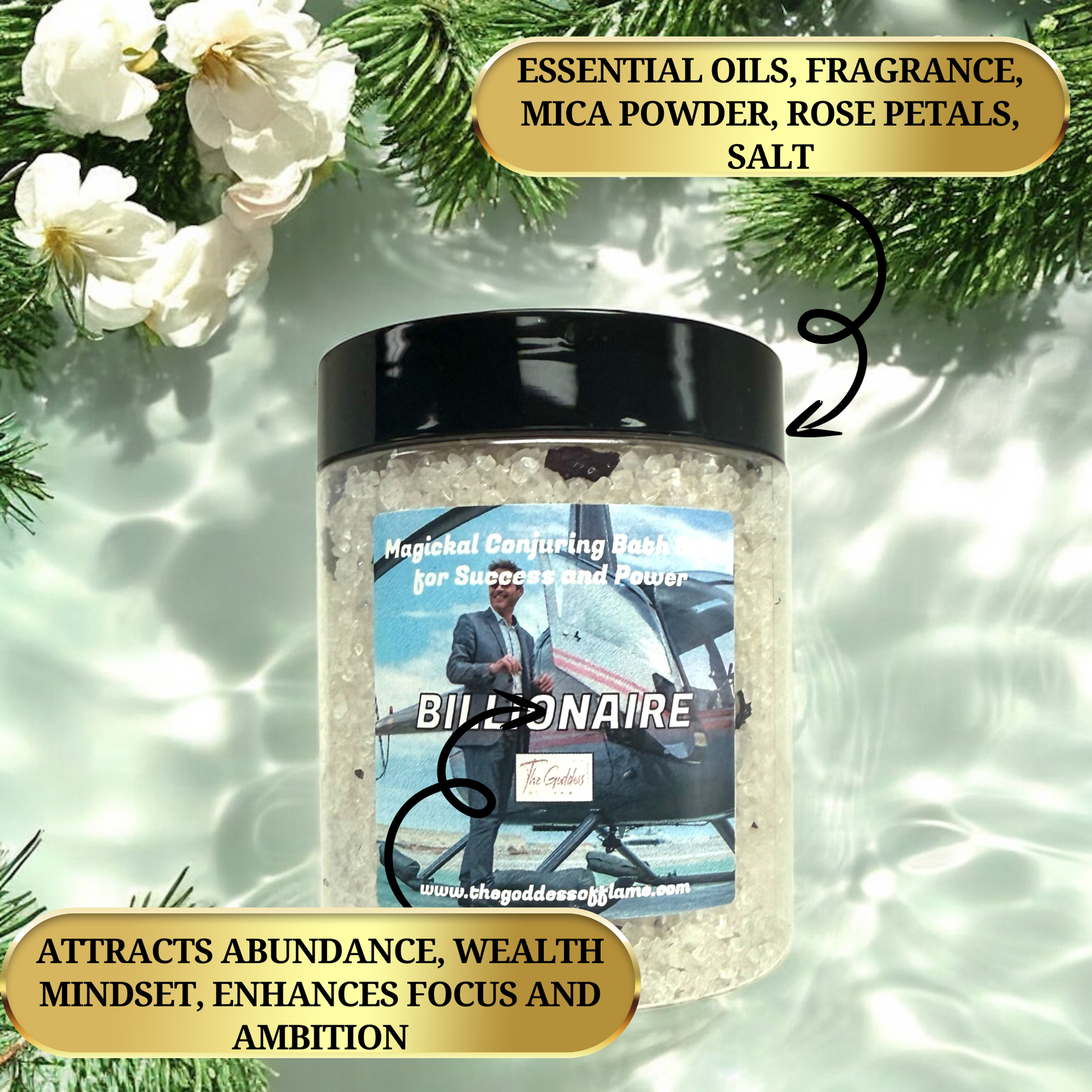 Billionaire Bath Salt used in an abundance manifestation bath