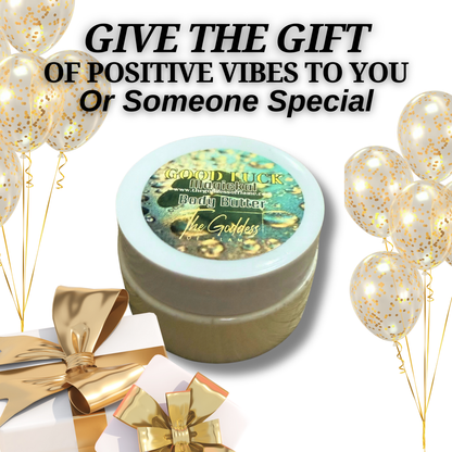 Vegan body butter charged on altar with good fortune energy
