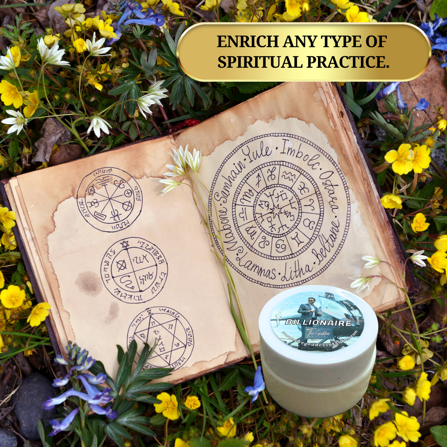 Vegan prosperity body butter charged on altar