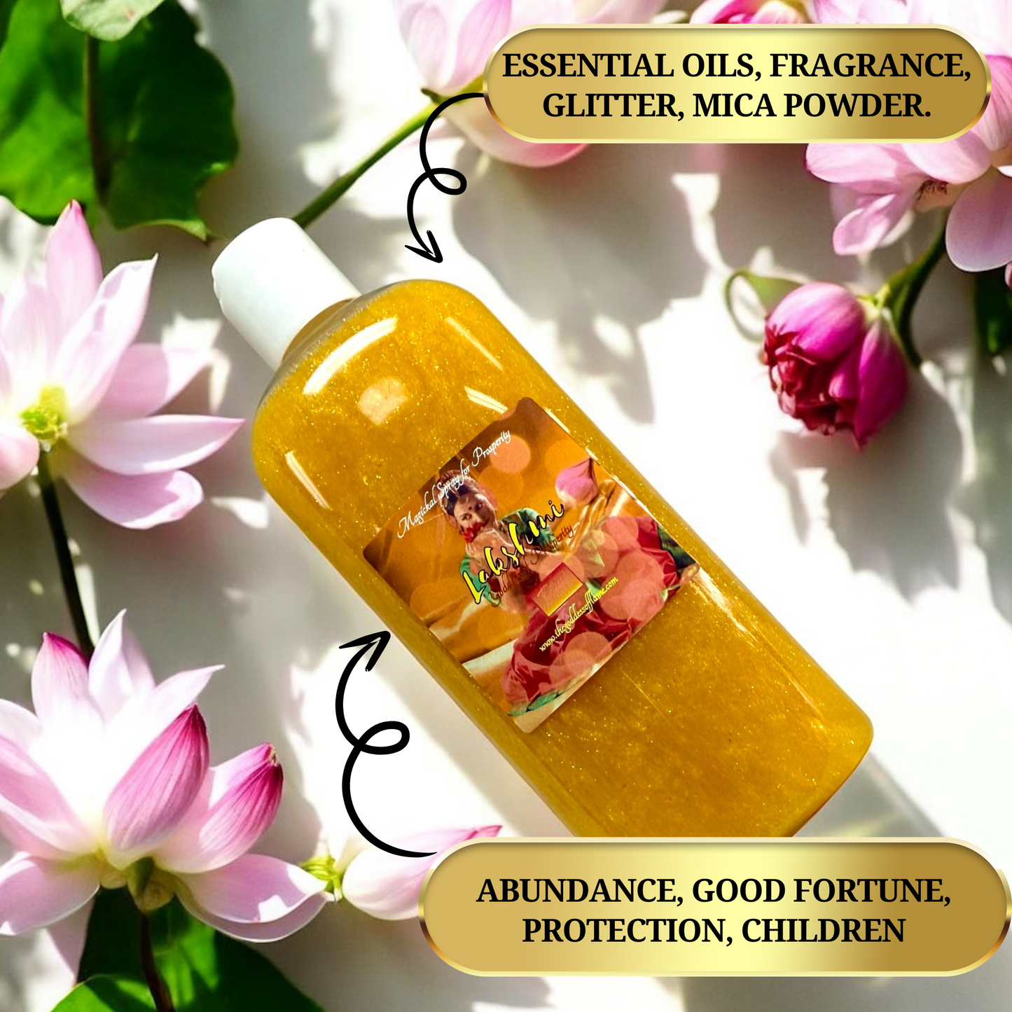 Lakshmi Hindu Goddess of Wealth Body Wash - For Abundance, Success & Wealth