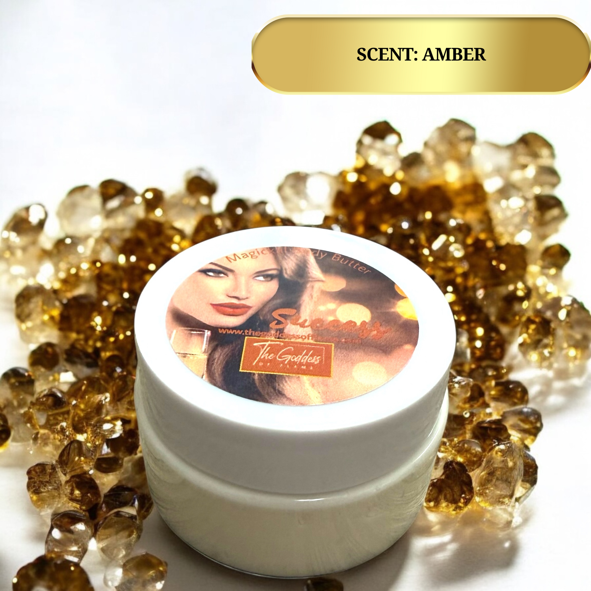 Crystal-infused body butter with fluorite and pyrite for manifestation