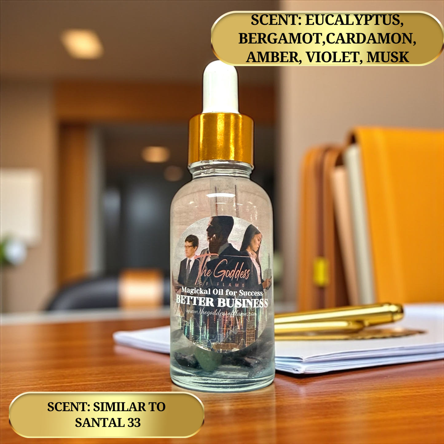 Glass dropper bottle business success ritual oil