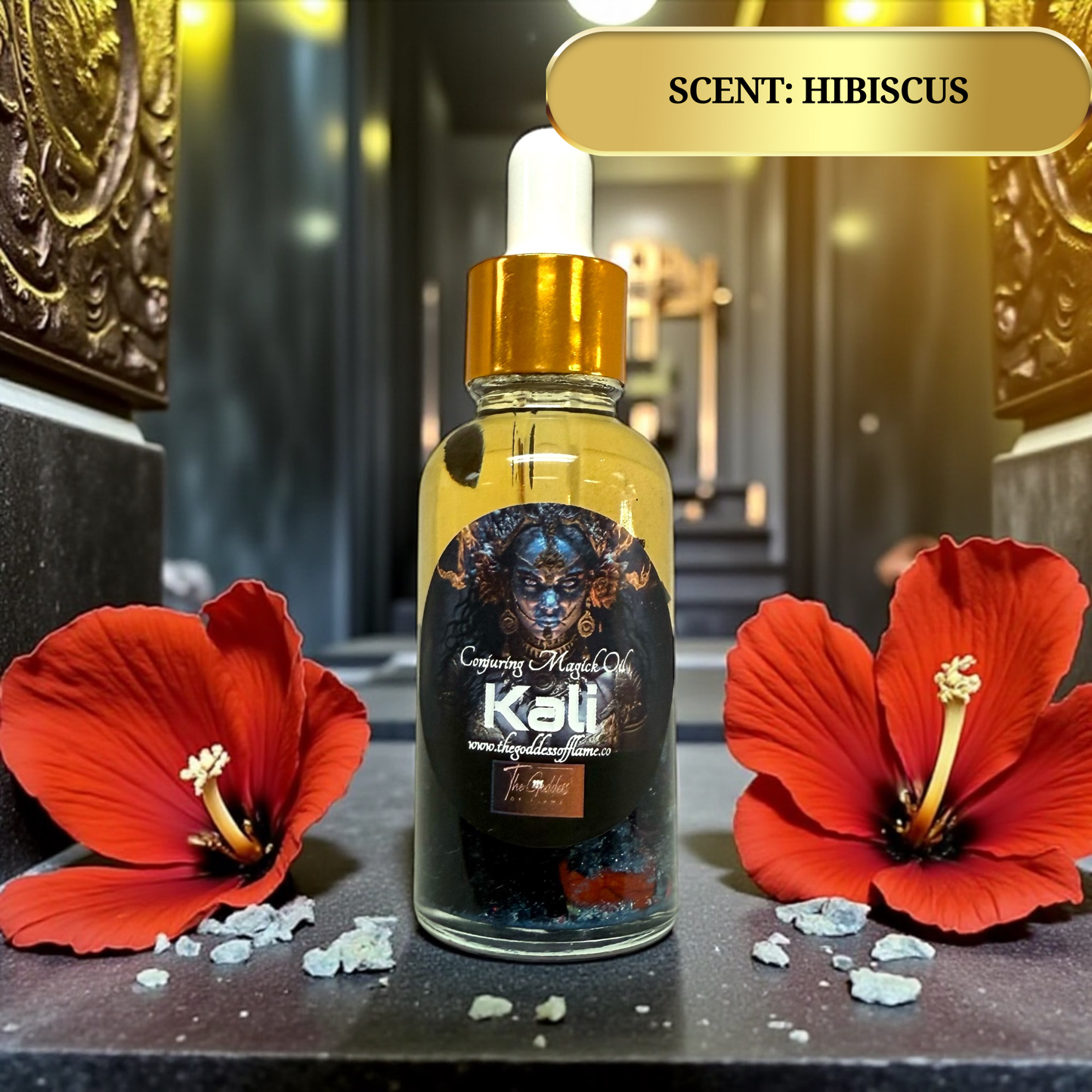 Glass dropper bottle goddess Kali spiritual oil for empowerment