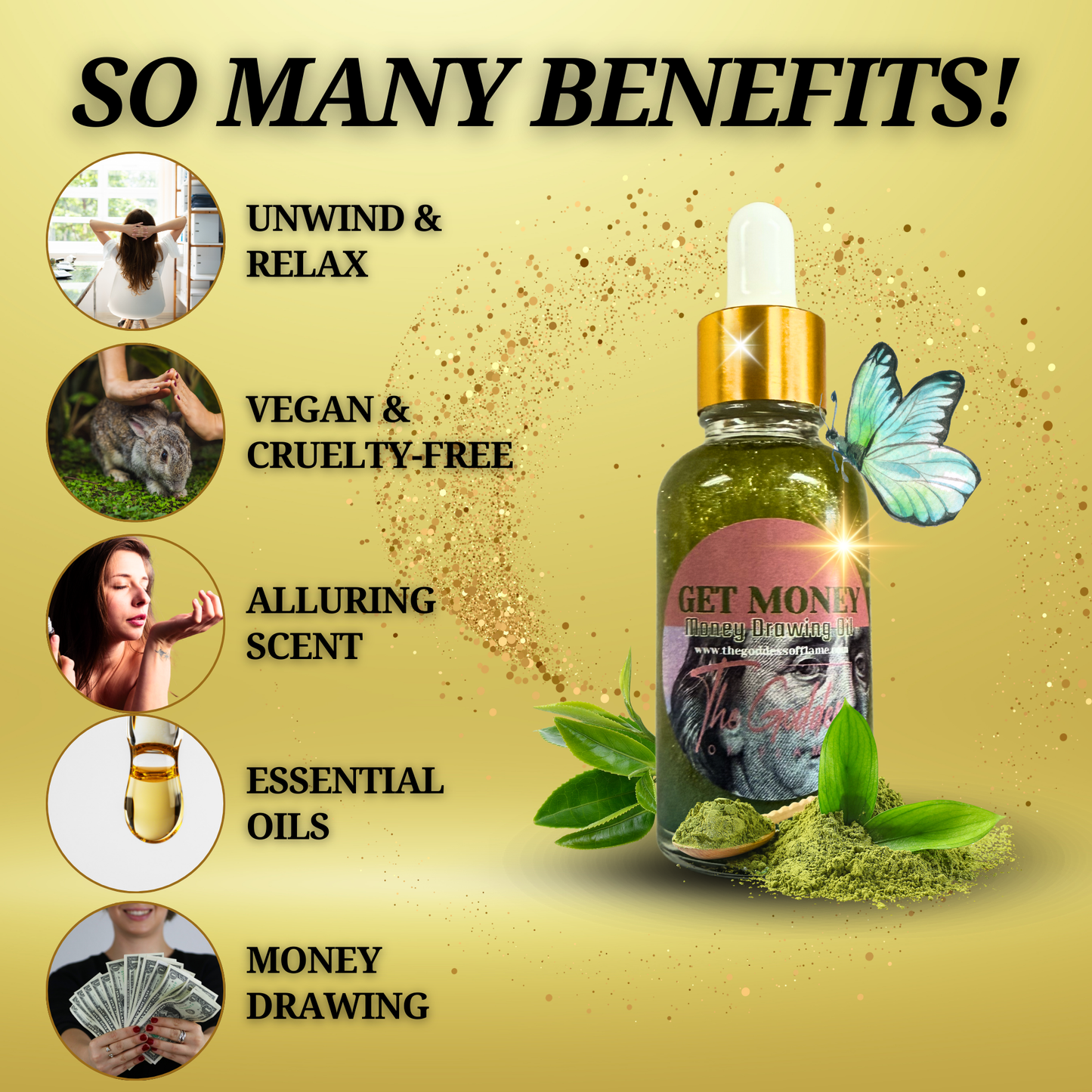 Get Money Drawing Anointing Oil Dropper - Cash Flow, Abundance & Wealth Rituals