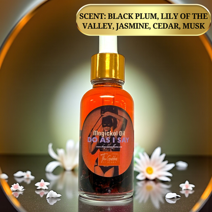 Glass dropper bottle spiritual oil for candle magic and personal power rituals