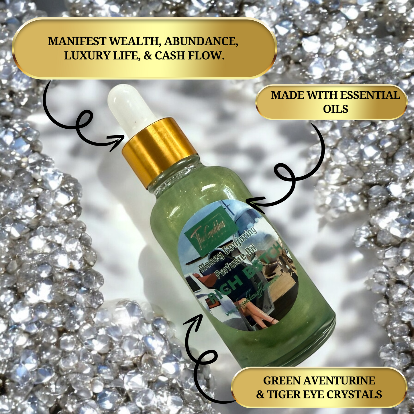Rich B$tch Conjuring Oil - Manifest Wealth, Abundance, Luxury life & Cash flow