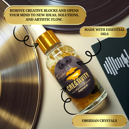 Applying creativity oil dropper before writing session