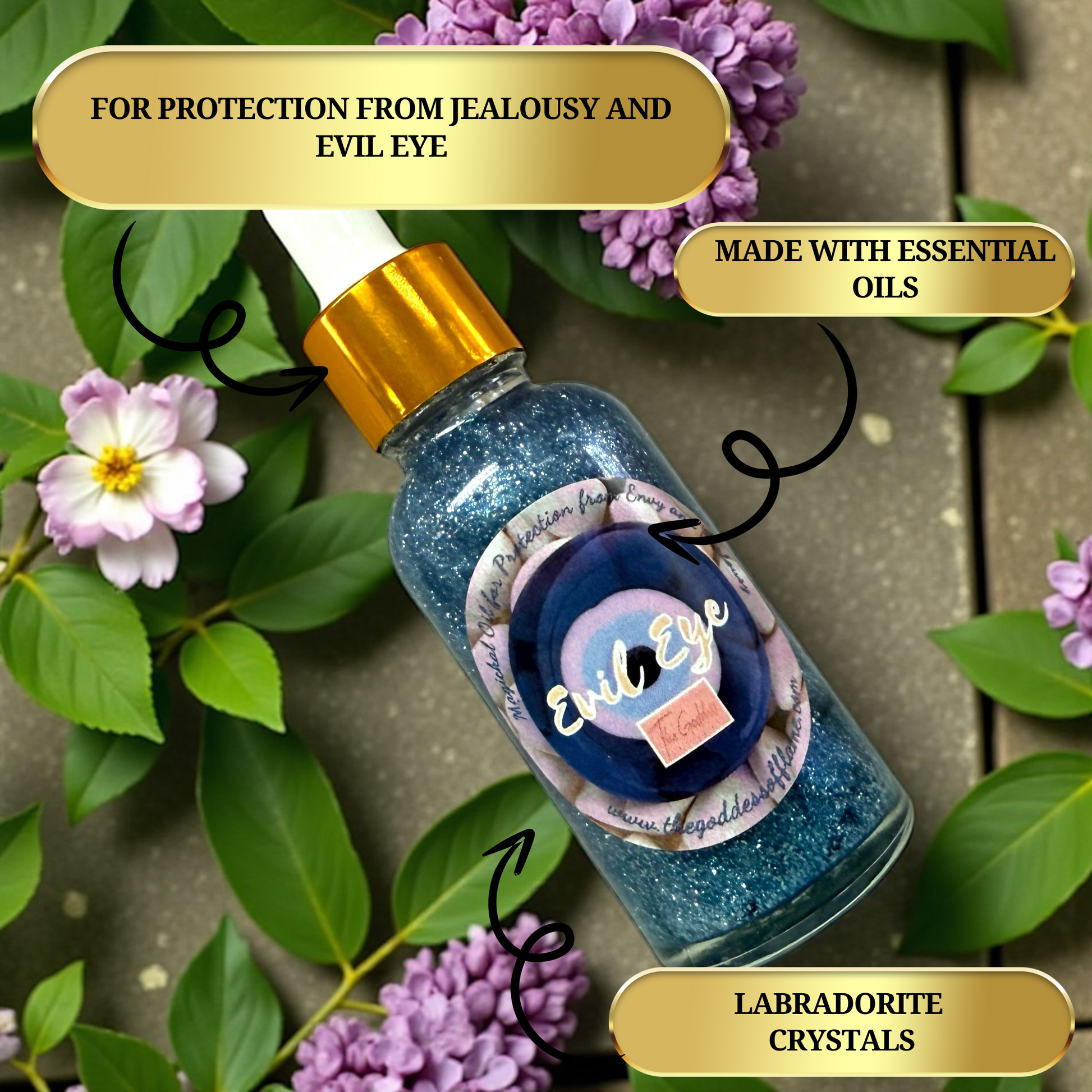 The Goddess of Flame Evil Eye Oil for Hoodoo, Wiccan, Pagan, and Conjure