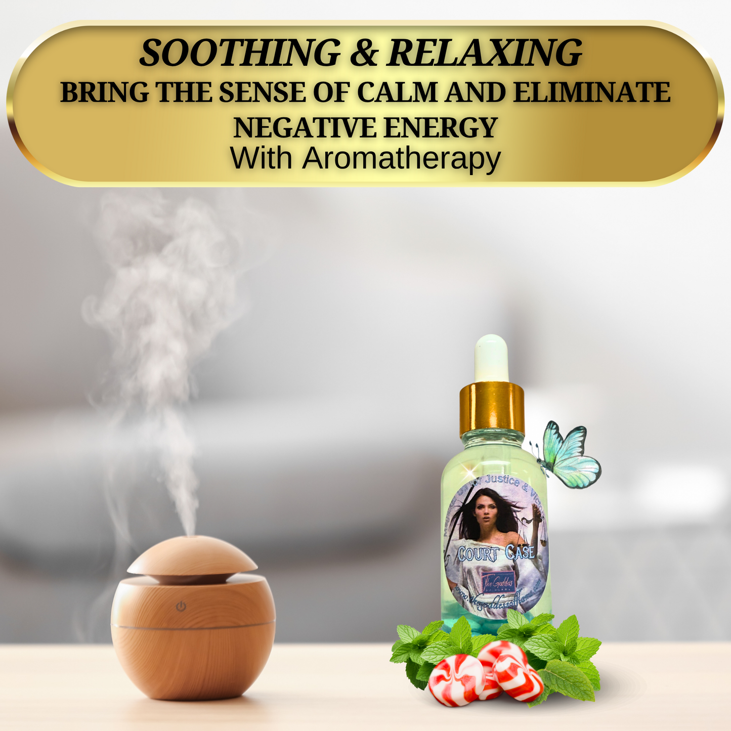 Justice altar oil with candle and petition paper