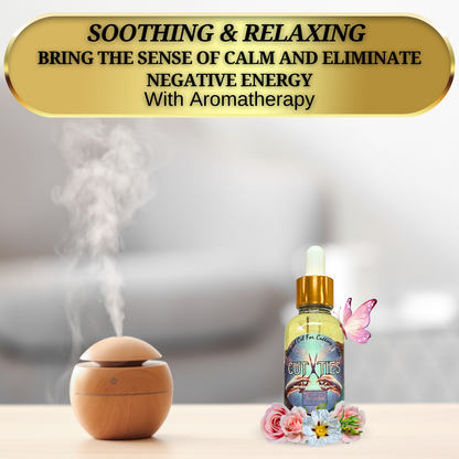 Energy clearing altar oil with candle and petition paper