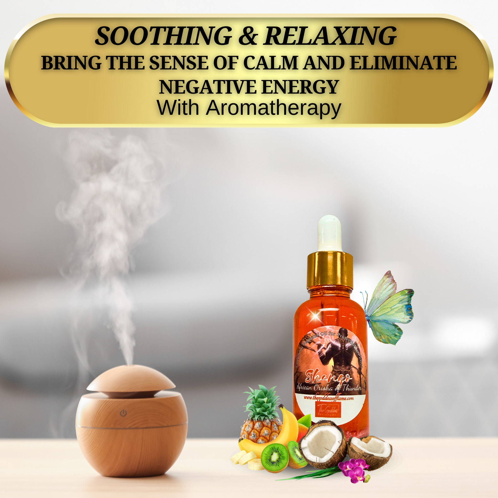 Applying Shango oil dropper for confidence and achievement