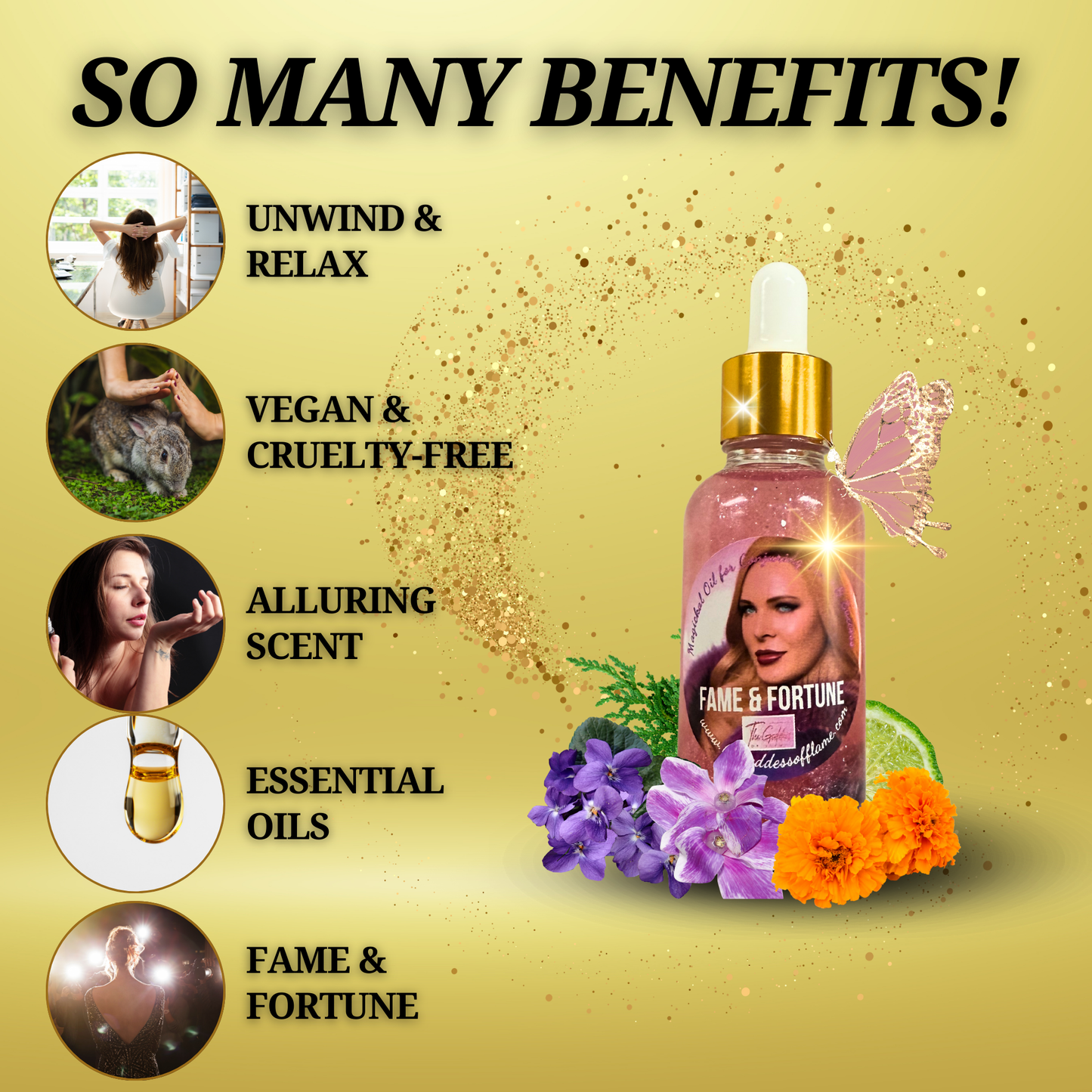 Fame & Fortune Conjuring Oil - Manifest Abundance, Success & Fame