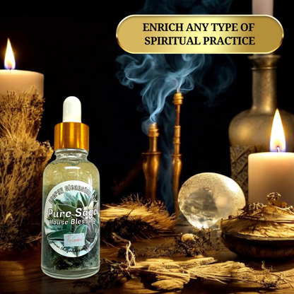 Pure Sage Oil (1 oz) – Ritual Anointing Oil for Cleansing, Protection & Purification