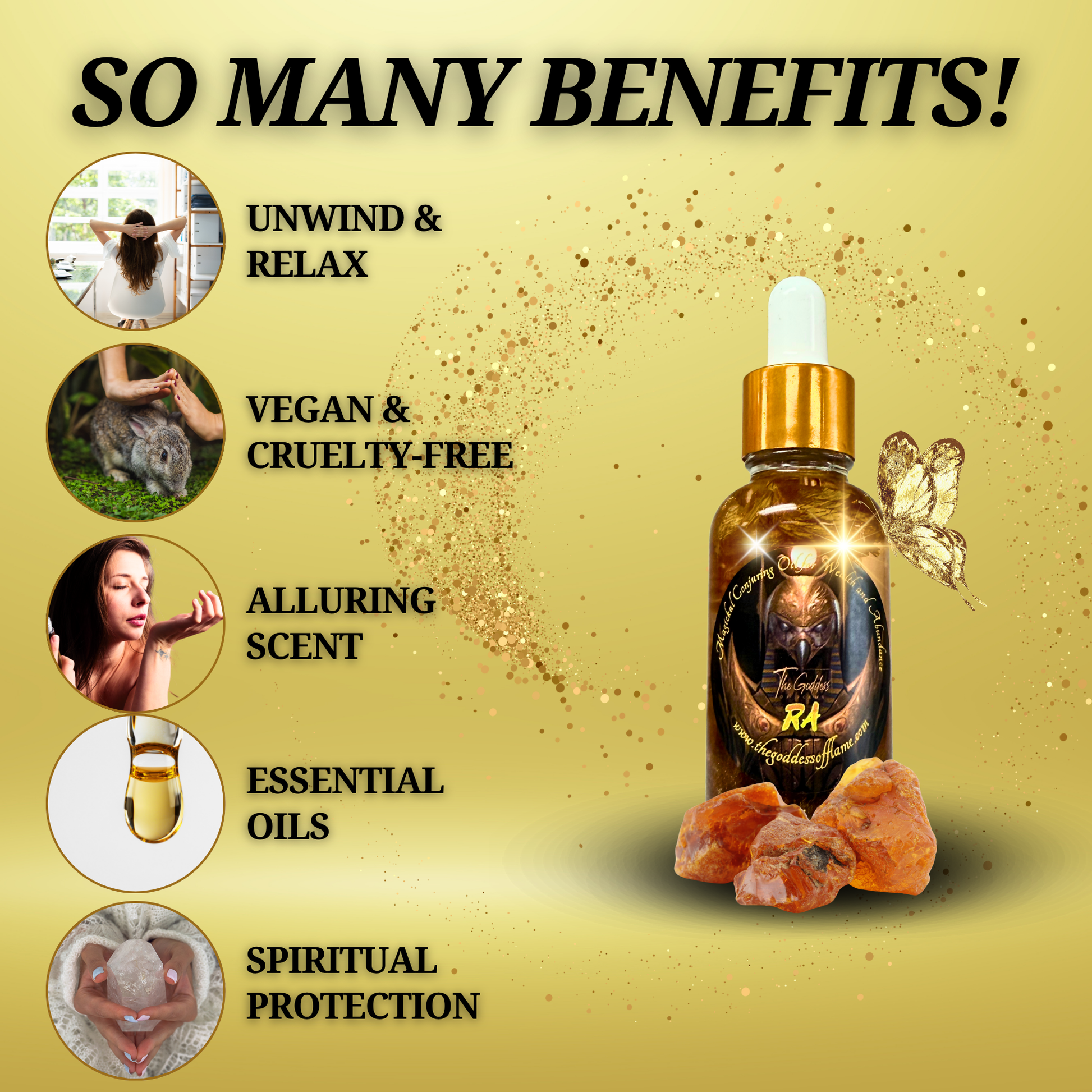 Handcrafted Egyptian Ra Oil for manifestation and protection