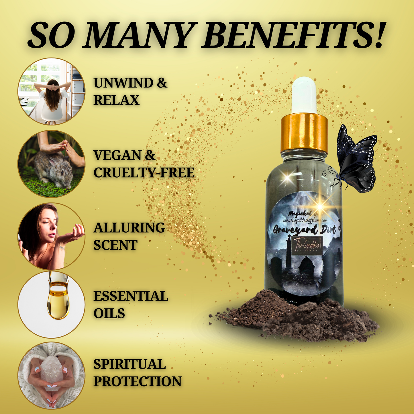 Graveyard Dirt ritual oil for ancestor veneration and clearing negativity