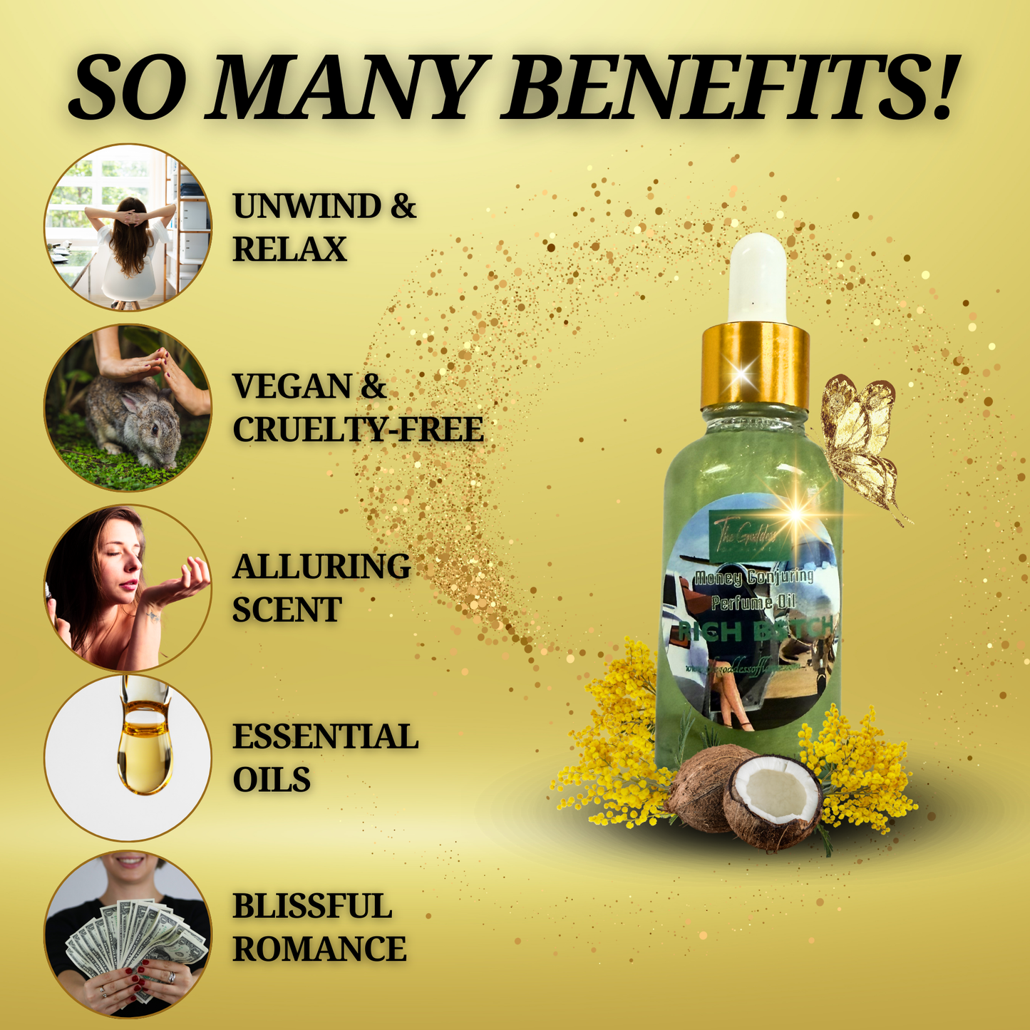 Rich B$tch Conjuring Oil - Manifest Wealth, Abundance, Luxury life & Cash flow