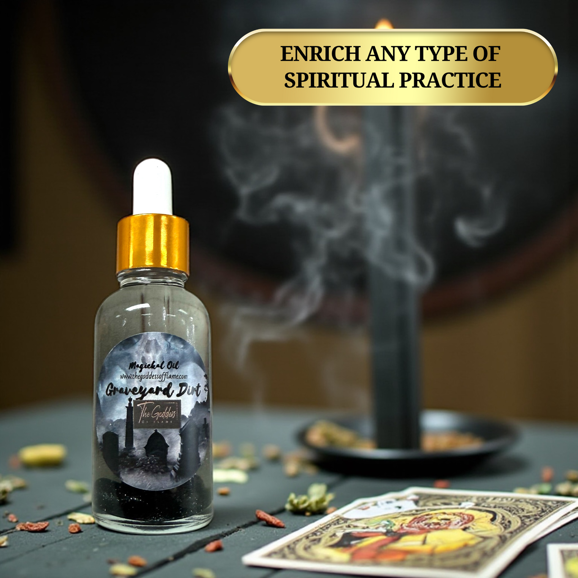 The Goddess of Flame Graveyard Dirt Oil 1 oz spiritual anointing blend
