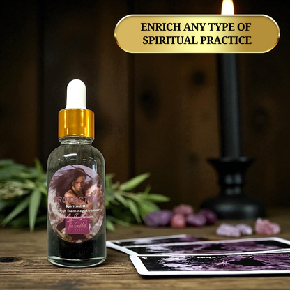 1oz Glass Dropper Protection Oil for Rituals, Candles, and Spellwork