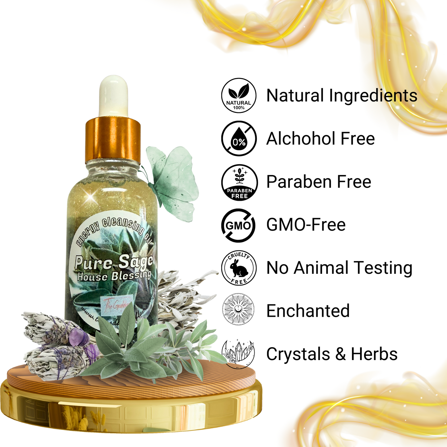 Pure Sage Oil (1 oz) – Ritual Anointing Oil for Cleansing, Protection & Purification