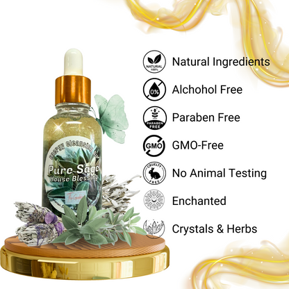 Pure Sage Oil (1 oz) – Ritual Anointing Oil for Cleansing, Protection & Purification