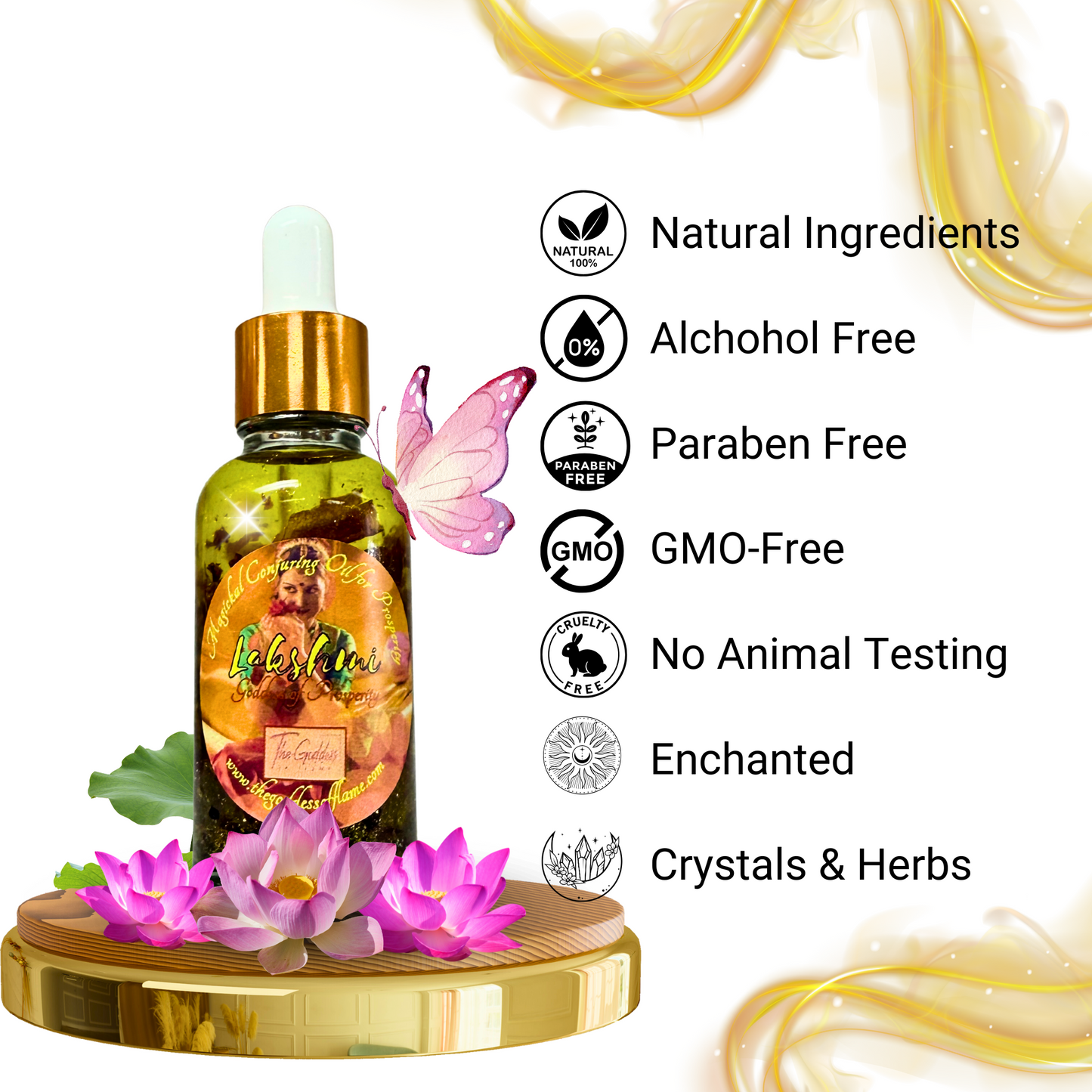 Lakshmi Oil – Ritual Anointing Oil for Wealth, Prosperity & Divine Beauty
