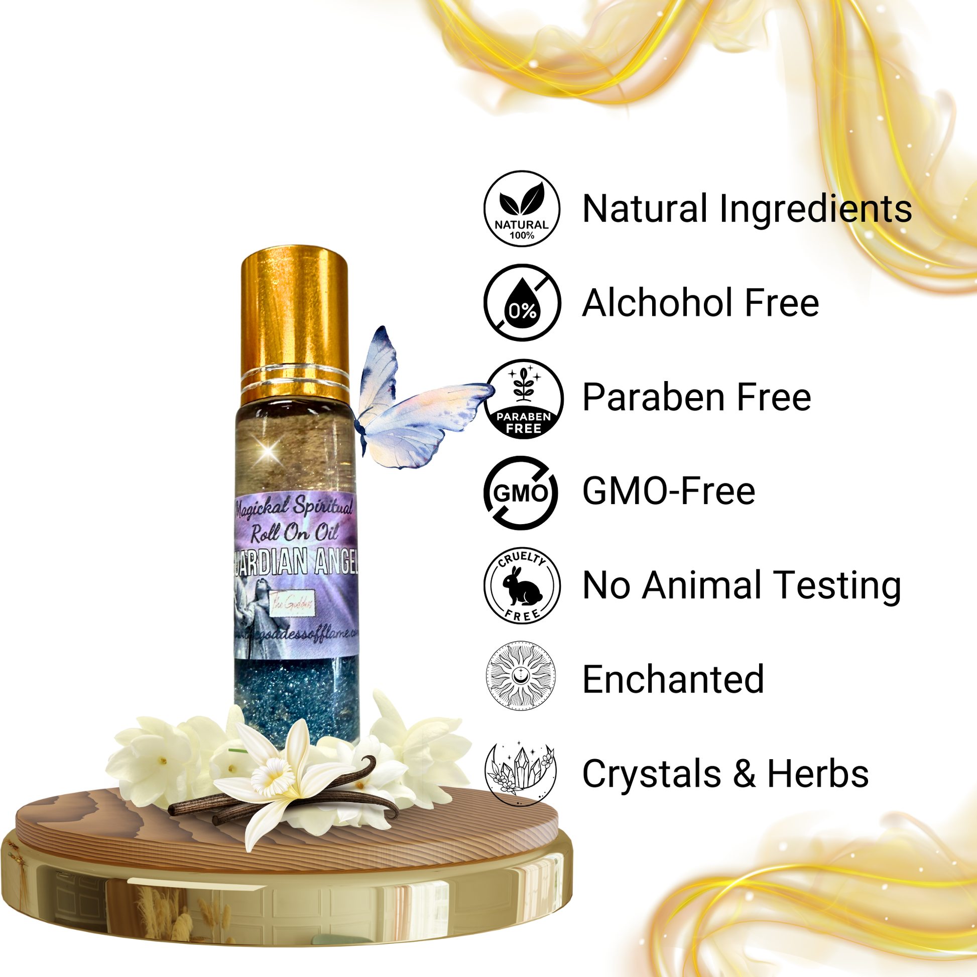 Applying guardian angel roll on oil for protection ritual