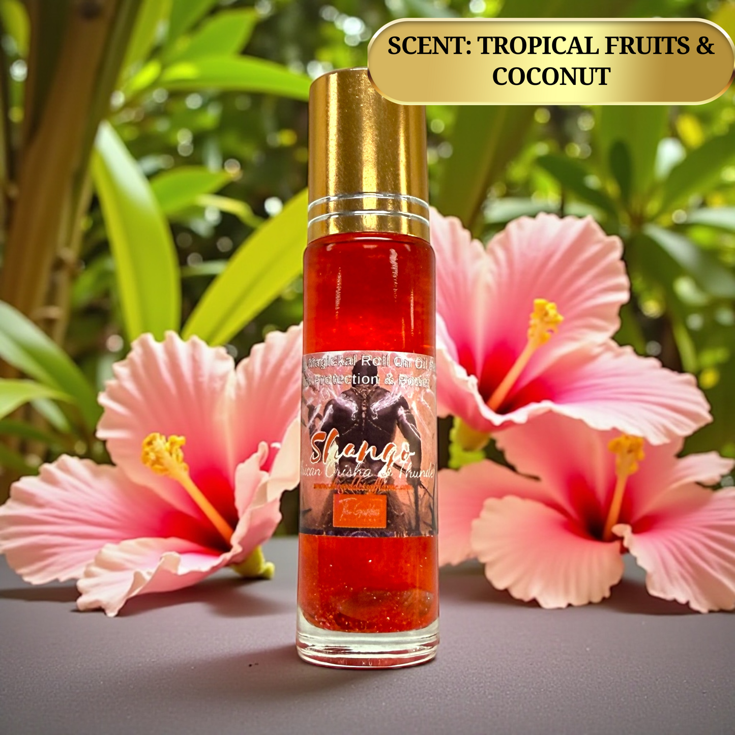 Glass roll on bottle Orisha Shango spiritual oil