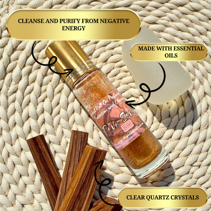 Palo Santo Roll-On Oil – Energy Cleansing & Grounding | Crystal-Infused, Aromatherapy, Vegan, Spiritual Oil for Calm & Protection