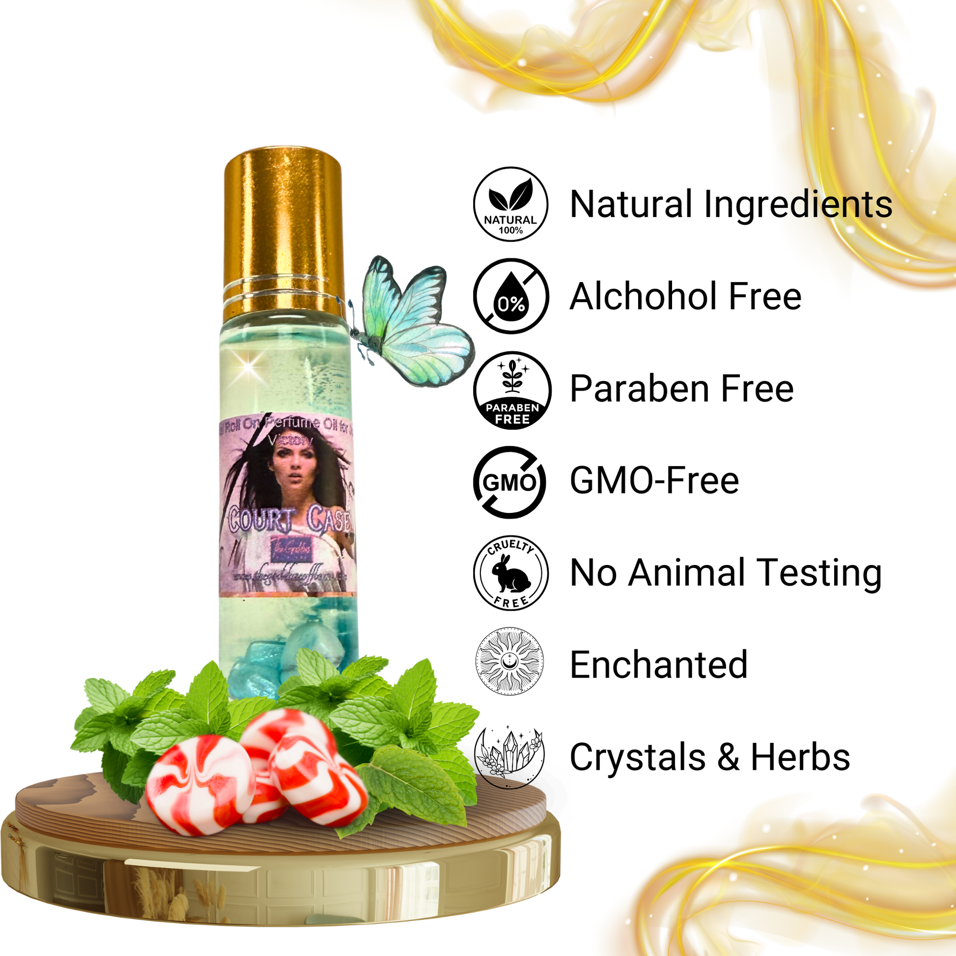 Justice altar oil with candle and petition paper