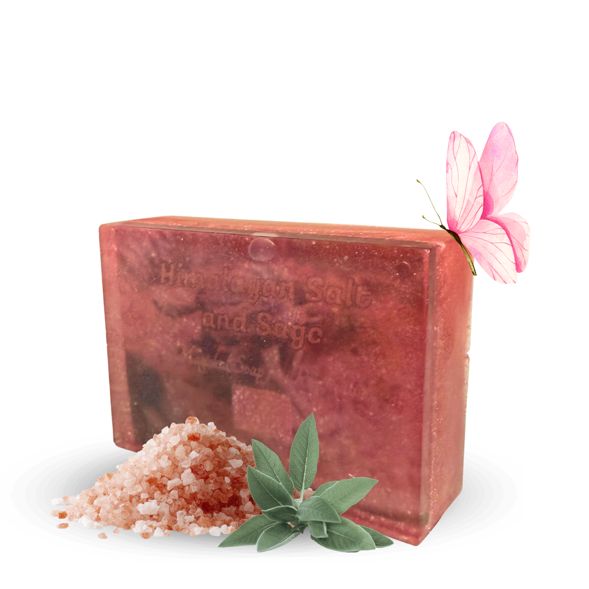 Himalayan Salt & Sage soap bar with pink mineral salt and herbal sage