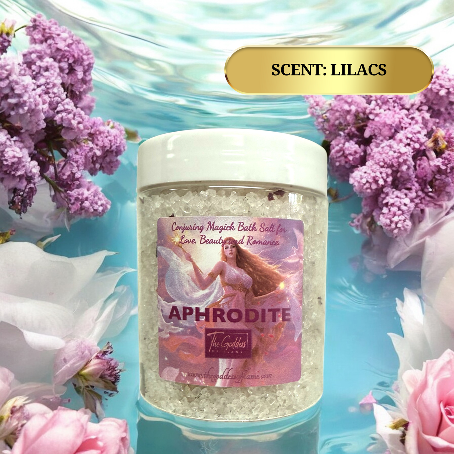Goddess Aphrodite ritual bath salt with romantic and feminine energy
