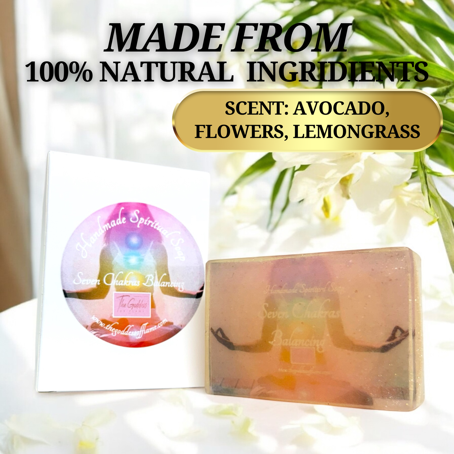 Chakra cleansing soap bar for meditation and spiritual alignment