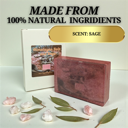 Detoxifying Himalayan salt soap with white sage for spiritual cleansing