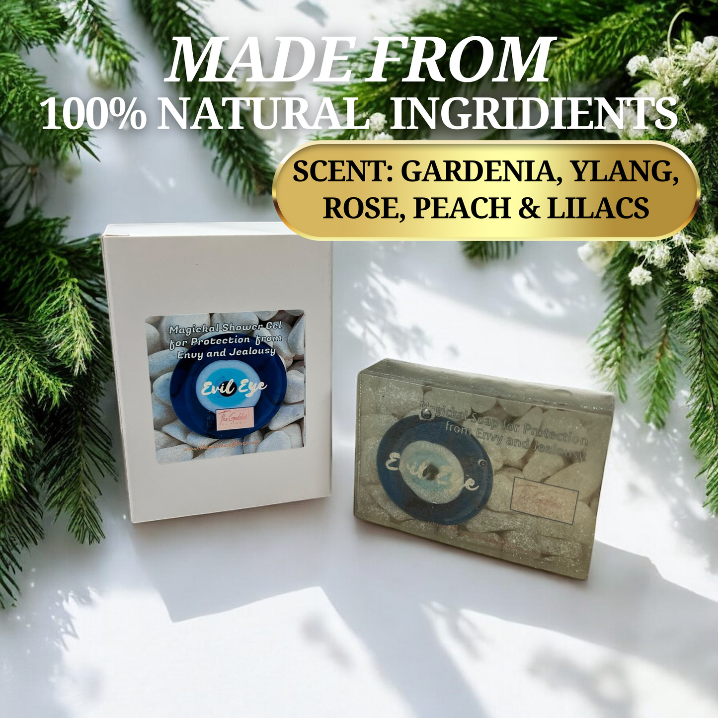 Evil Eye soap with herbs for Wiccan, Pagan, and witchcraft rituals