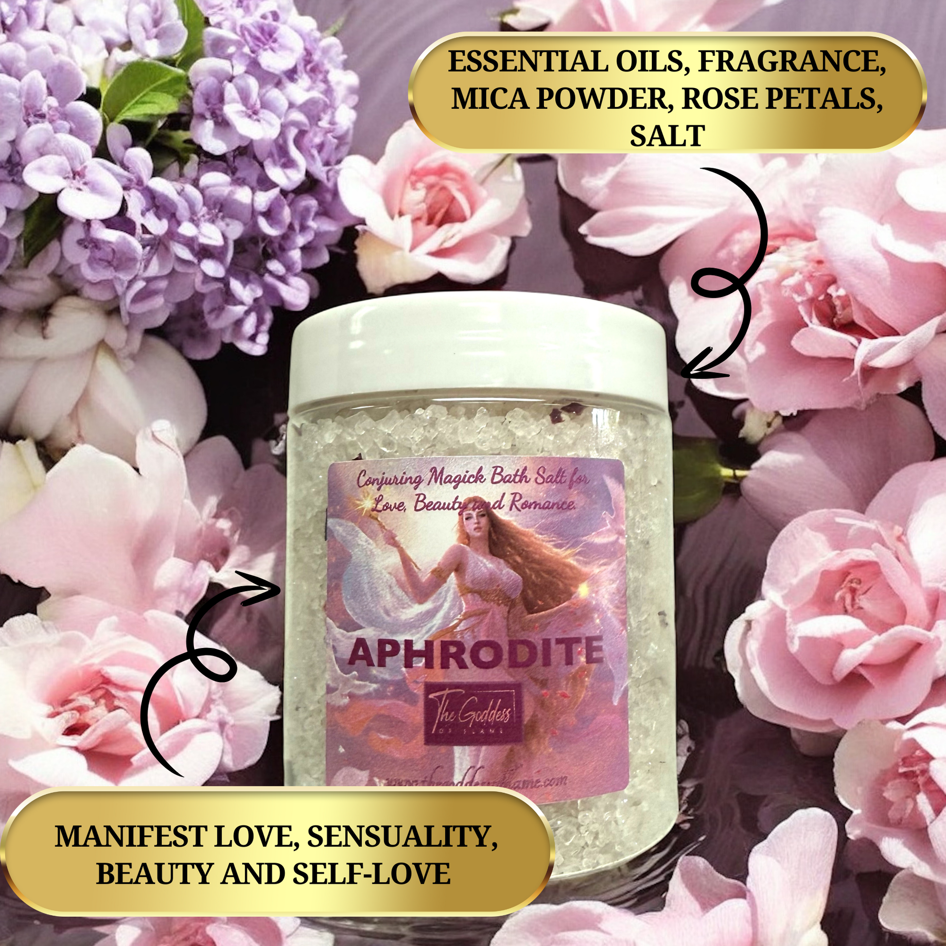 Luxury love bath soak inspired by Aphrodite goddess