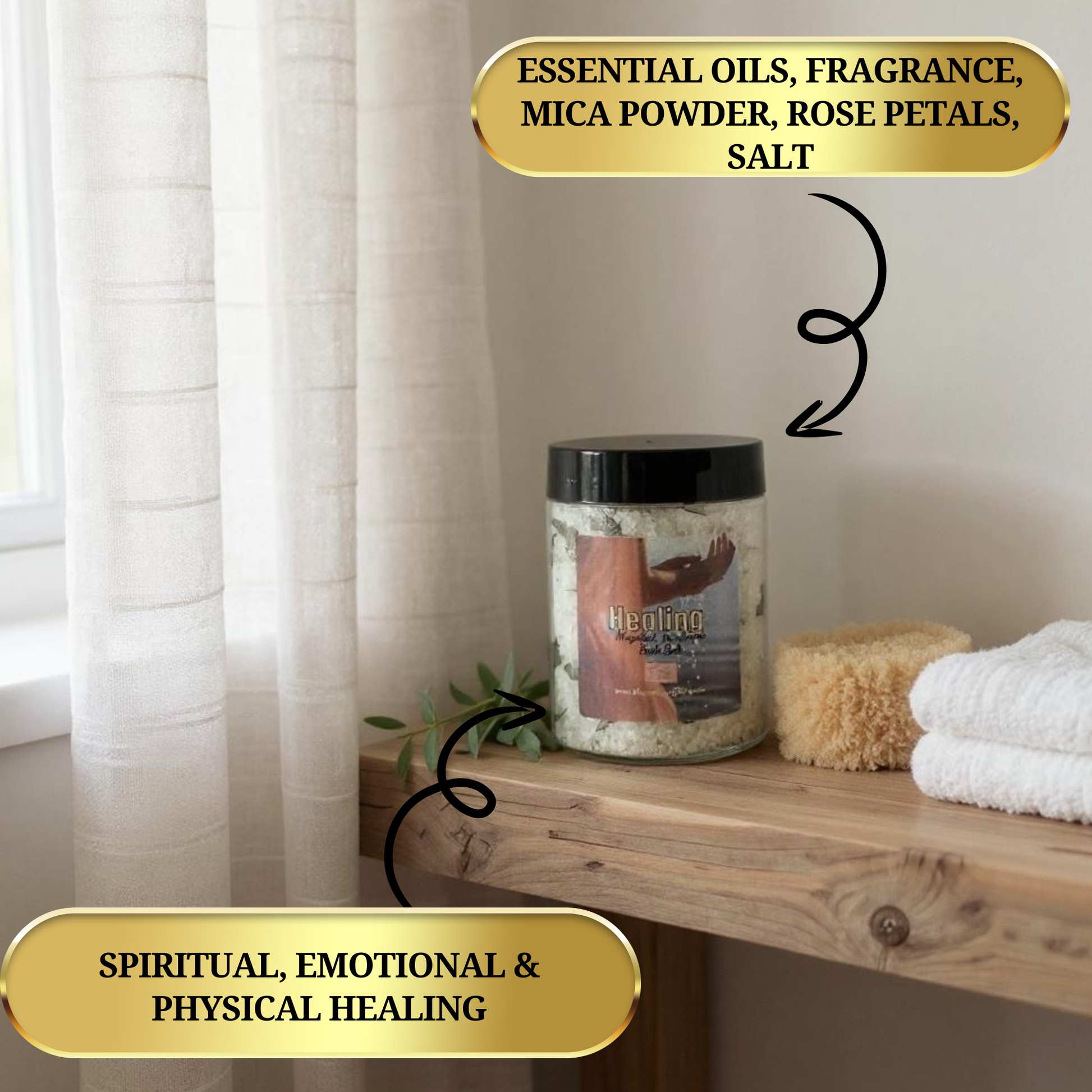 Healing bath soak for spiritual wellness and self-care