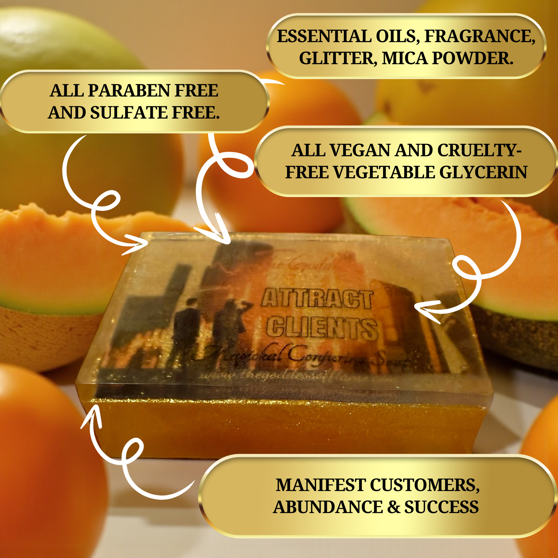 Handmade vegan glycerin soap for abundance and attraction