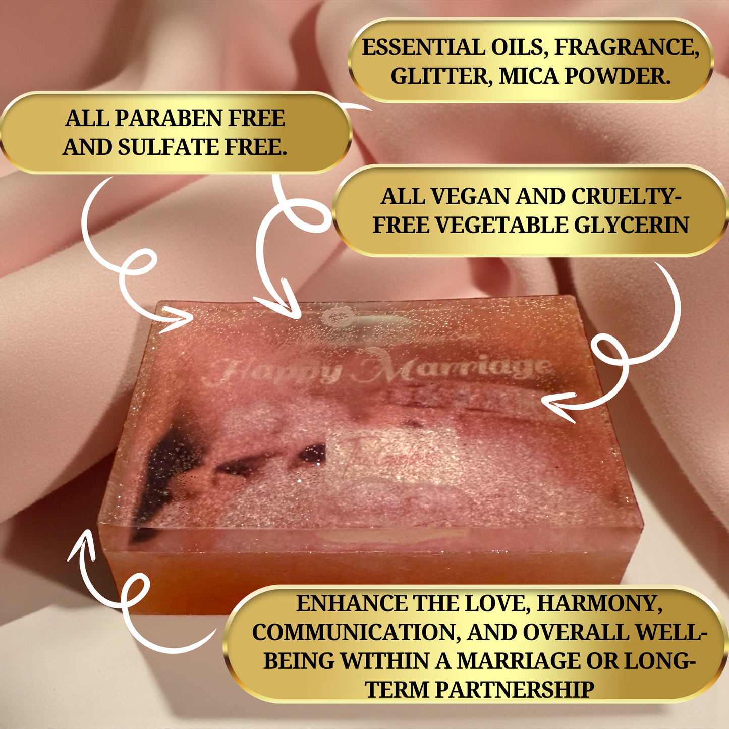 Handmade spiritual soap for attraction, love rituals, and emotional connection