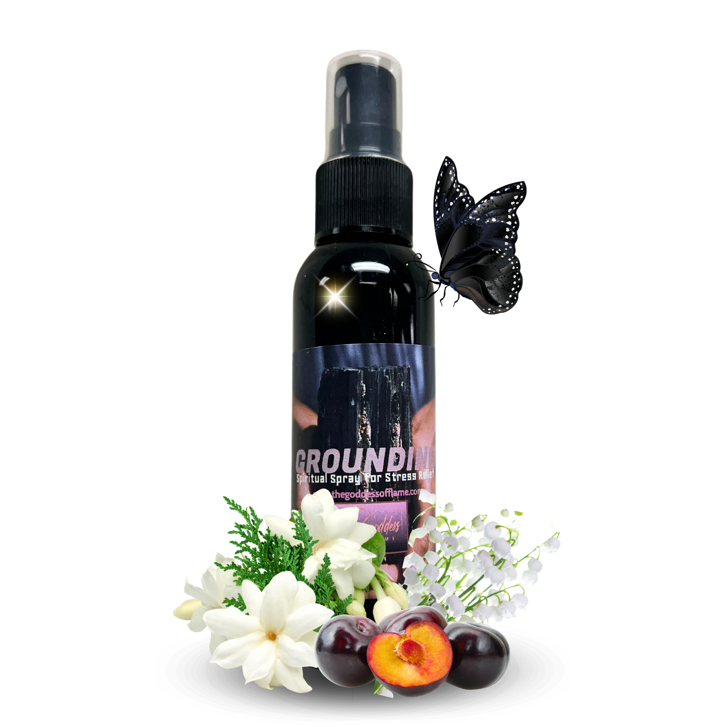 Grounding Spray bottle – crystal-infused aura mist for Root Chakra and energy balance