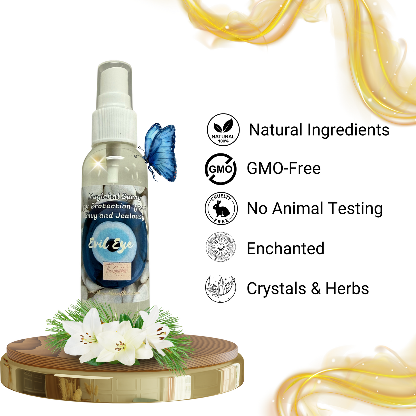 Evil Eye Protection Spray – Aura Cleansing Mist with Lavender, Sage & Crystal Energy