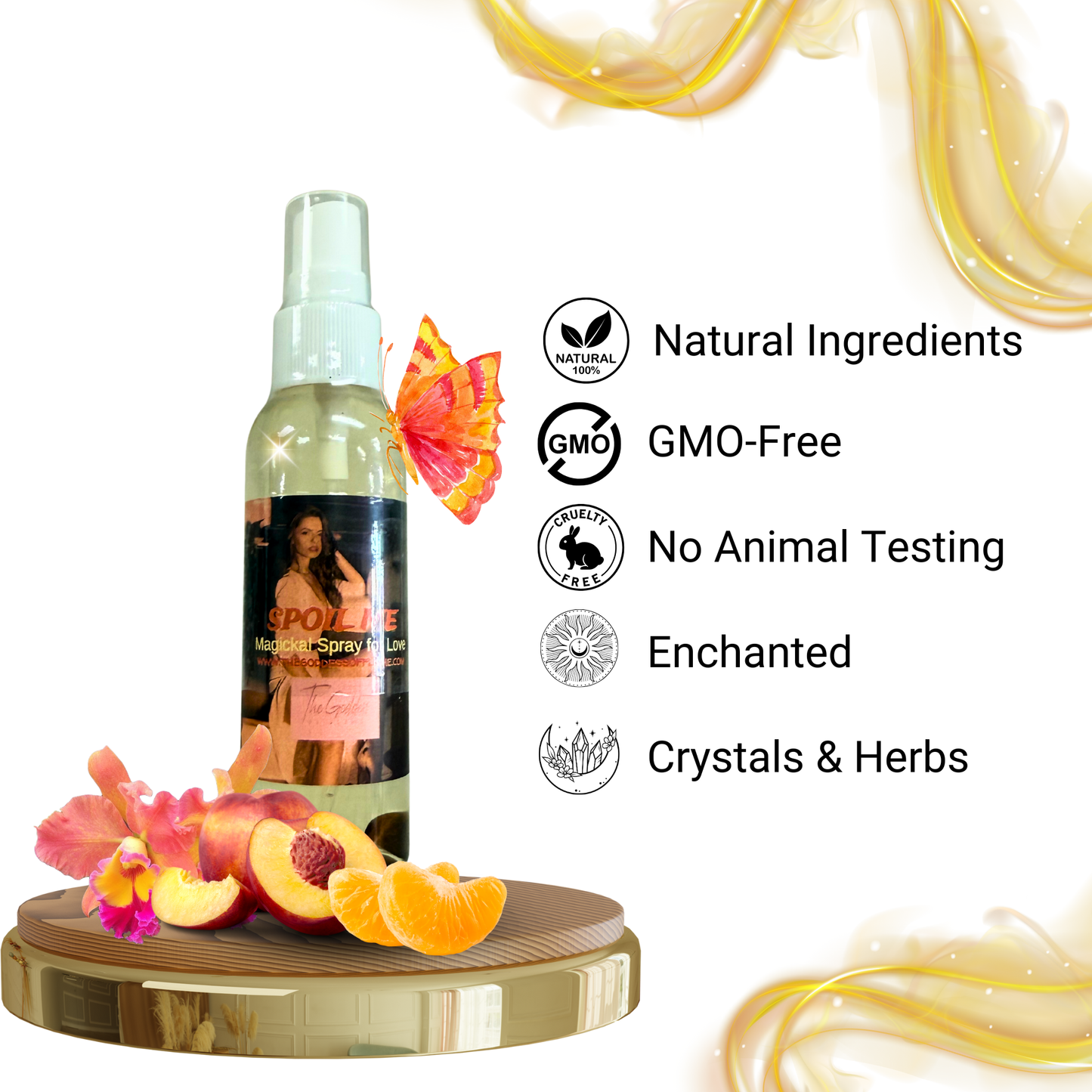 Spoil Me aromatic spray on bathroom counter