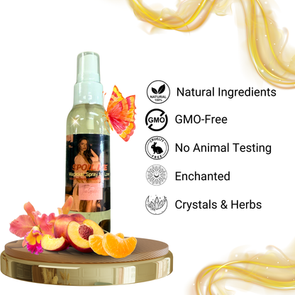 Spoil Me aromatic spray on bathroom counter