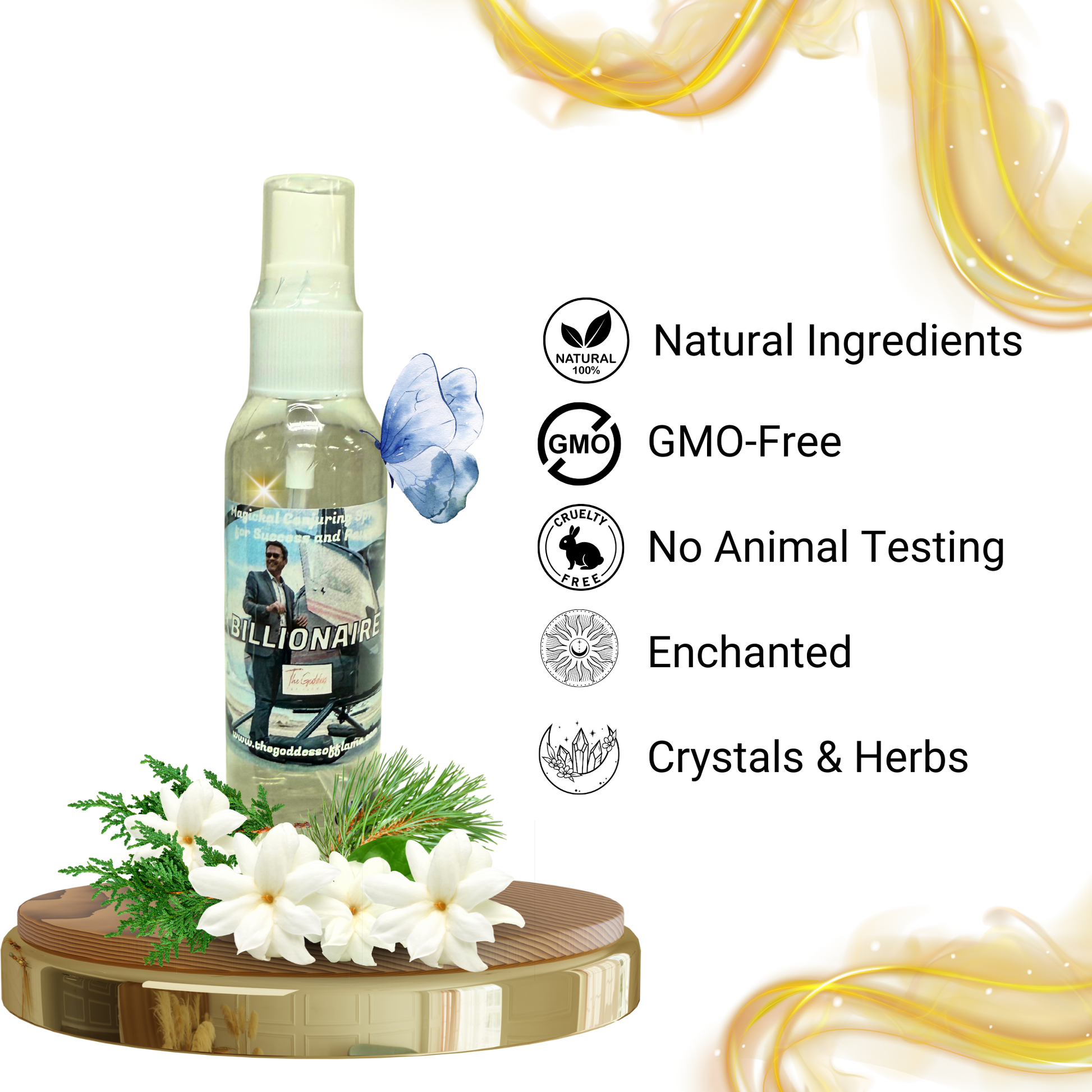 Billionaire Spray on Table Display