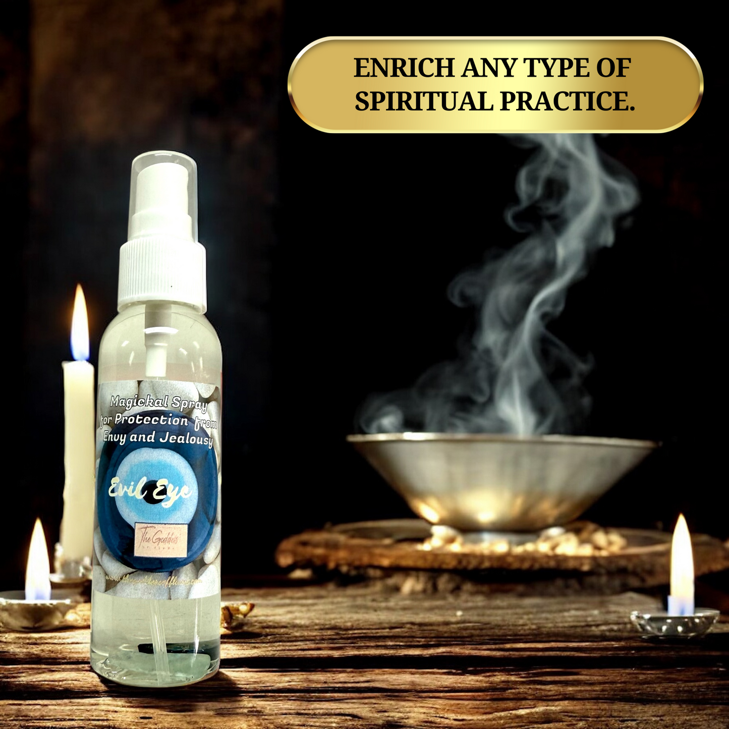 Evil Eye Protection Spray – Aura Cleansing Mist with Lavender, Sage & Crystal Energy