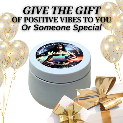 Yemaya Offering Candle – Ocean Goddess Ritual Candle for Healing, Love & Protection | Hand-Poured Soy Wax with Crystals & Herbs